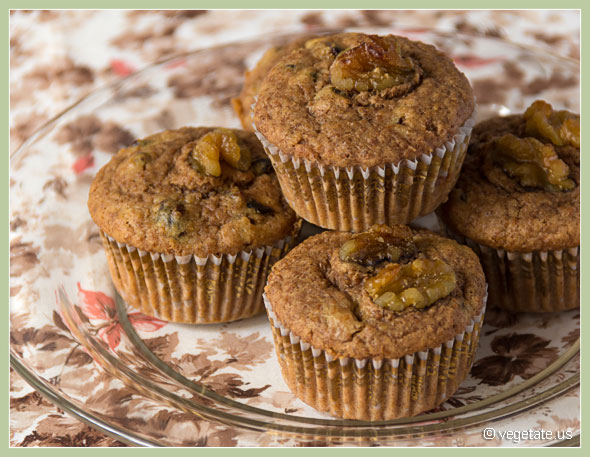Cranberry-Walnut Bran Muffins ~ From Vegetate, Vegan Cooking and Food Blog